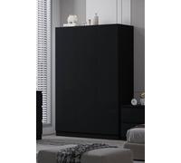Large Triple 3 Door High Gloss Black Wardrobe FWStyle Black One Size