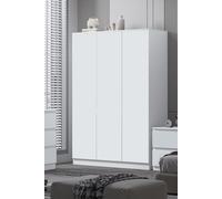 Large Triple 3 Door Matt White Wardrobe FWStyle White One Size