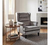 Fwstyle Loretta Grey Velvet Ribbed Back Cushioned Armchair