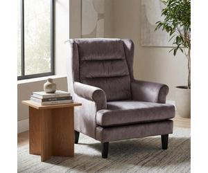 Fwstyle Loretta Mink Velvet Ribbed Back Cushioned Armchair