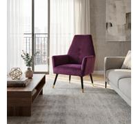 Fwstyle Loretta Wine Velvet Upholstered Padded Accent Armchair