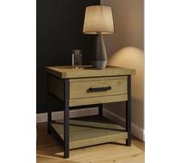 Fwstyle Lowry 1 Drawer Solid Pine Side Table (H) 60 (W) 60 (D) 55Cm In Brown Brown One Size