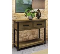 Fwstyle Lowry 2 Drawer Solid Pine Hallway Console Table (H) 80 (W) 100 (D) 35Cm In Brown Brown One Size