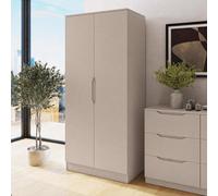 Fwstyle Luno 2 Door Wardrobe Double Doors Putty (H) 180Cm (W) 80Cm (D) 50Cm