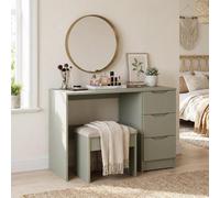 Fwstyle Luno 3 Drawer Dressing Vanity Makeup Table Home Office Desk Green