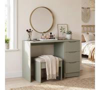 Fwstyle Luno 3 Drawer Dressing Vanity Makeup Table Home Office Desk Green Green