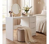 Fwstyle Luno 3 Drawer Dressing Vanity Makeup Table Home Office Desk White