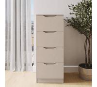 Fwstyle Luno Chest Of Drawers 4 Drawer Tall Slim Deep Design In Beige Beige