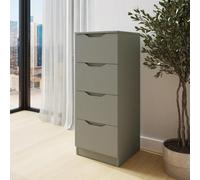 Fwstyle Luno Green 4 Drawer Chest Recessed Handle (H) 99Cm (W) 40Cm (D) 40Cm Extra Deep Drawers