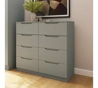 Fwstyle Luno Green 8 Drawer Chest Extra Deep Drawers (H) 99Cm (W) 110Cm (D) 40Cm Green