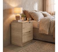 Fwstyle Luno Oak Bedside Table Chest Of Drawers Nightstand 2 Drawer