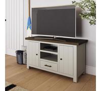 FWSTYLE Luxury Solid Reclaimed Pine 2 Door 1 Drawer Tv Unit