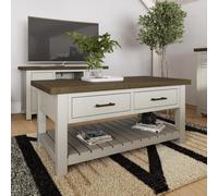 FWSTYLE Luxury Solid Reclaimed Pine 2 Drawer Coffee Table