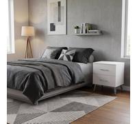 Fwstyle Maldon White 2 Drawer Bedside Chest Table (H) 54Cm (W) 45Cm (D) 41.5Cm White