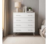 Fwstyle Maldon White 4 Drawer Chest (H) 87Cm (W) 77Cm (D) 41.5Cm