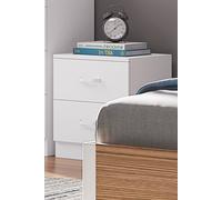 Fwstyle Matt White 2 Drawer Bedside Table White