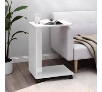 Fwstyle Matt White Mobile Sofa End Laptop Table