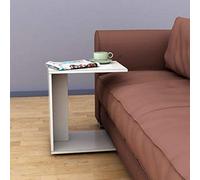 FWSTYLE Matt White Under Sofa Mobile Table