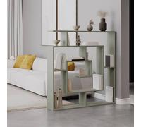Ash Green Bookcase Geometric Book Shelf Room Divider