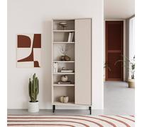 Fwstyle Modern 5 Tier Curved Sandstone Bookshelf Storage Unit In Beige Beige