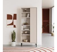 FWStyle Modern 5 Tier Curved Sandstone Bookshelf Storage Unit