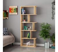FWStyle Modern Design Bookshelf Shelving Unit Natural Oak Scratch Resistant