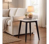 Fwstyle Monaco Sintered Stone White Sofa End Lamp Table Scratch Resistant White