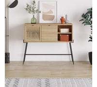 Fwstyle Naive 2 Door 2 Shelf Sideboard Sapphie Oak Effect Metal Frame