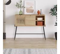 Fwstyle Naive 2 Door 2 Shelf Sideboard Sapphie Oak Effect Metal Frame In Brown Brown One Size