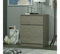 FWSTYLE Narvik 1 Door 1 Drawer Storage Unit Bedside Rustic Oak