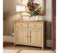 FWSTYLE Natural Oak Pre Assembled 2 Door 2 Drawer Sideboard