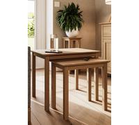 FWStyle Nest Of 2 Natural Oak Tables in Brown FWStyle Brown