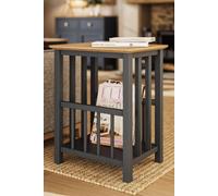 Fwstyle Oak Magazine Rack Table Graphite Blue Ready Assembled In Dark Blue Dark Blue