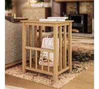 FWSTYLE Oak Magazine Storage Table Ready Assembled