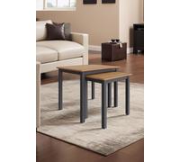 FWStyle Oak Nest Of 2 Tables Graphite Blue in Grey FWStyle Grey