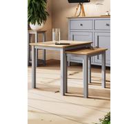 Fwstyle Oak Nest Of 2 Tables Grey Ready Assembled Grey