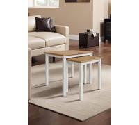 Fwstyle Oak Nest Of 2 Tables Linen Painted Finish In White White One Size