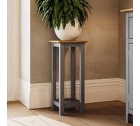 Fwstyle Oak Tall Side Table Grey Ready Assembled