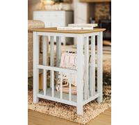 FWStyle Oak Veneer Magazine Rack Table Linen Ready Assembled in Nude FWStyle Nude
