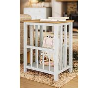Fwstyle Oak Veneer Magazine Rack Table Linen Ready Assembled In Nude Nude