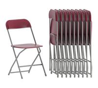 FWStyle Pack Of 10 Red Folding Chairs Indoor & Outdoor Use FWStyle Red