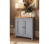 Fwstyle Painted Oak 2 Door Compact Sideboard - Dove Grey Grey