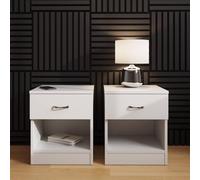 Fwstyle Pair Of 1 Drawer Open Shelf White Nightstands White One Size