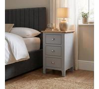 Fwstyle Pair Of 2 Ready Assembled Taberno 3 Drawer Bedside Table Chest Nightstands Dove Grey (H) 58 (W) 34 (D) 35Cm