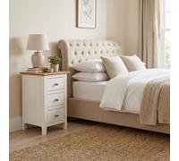 Fwstyle Pair Of 2 Ready Assembled Taberno 3 Drawer Bedside Table Chest Nightstands White Linen (H) 58 (W) 34 (D) 35Cm