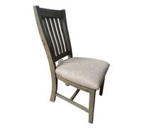 Fwstyle Pair Of Reclaimed Pine Dining Chairs With Padded Fabric Seat In Natural Natural One Size