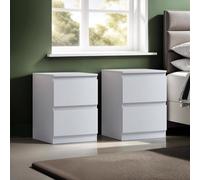 Fwstyle Pair Of White Stora Bedside Tables Nighstands Chests Extra Deep Drawers (H) 55Cm (W) 40Cm (D) 40Cm
