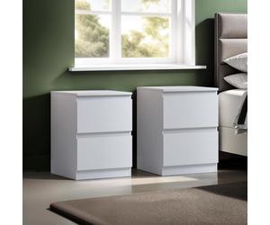 Fwstyle Pair Of White Stora Bedside Tables Nighstands Chests Extra Deep Drawers (H) 55Cm (W) 40Cm (D) 40Cm