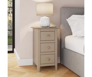Fwstyle Palma 3 Drawer Putty Bedside Chest Table Nightstand