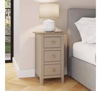 Putty 3 Drawer Bedside Table Brushed Metal Handles